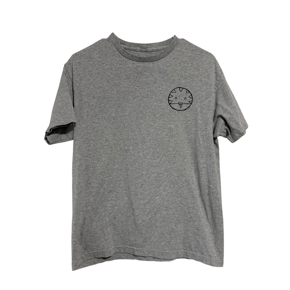 Kids Heather Gray Graphic Short Sleeve Crewneck T-Shirt Size L